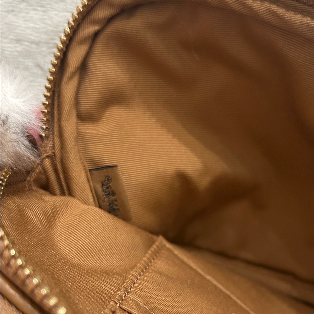 Coach Tan Pebbled Leather Crossbody Bag with Heart Charm - Picture 7 of 11